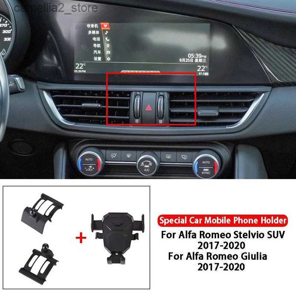 Supporto per auto Supporto per telefono cellulare per auto per Alfa Romeo Stelvio Giulia 2017-2020 Car Styling Cruscotto Air Vent Staffa di montaggio Supporto per telefono cellulare Q231104