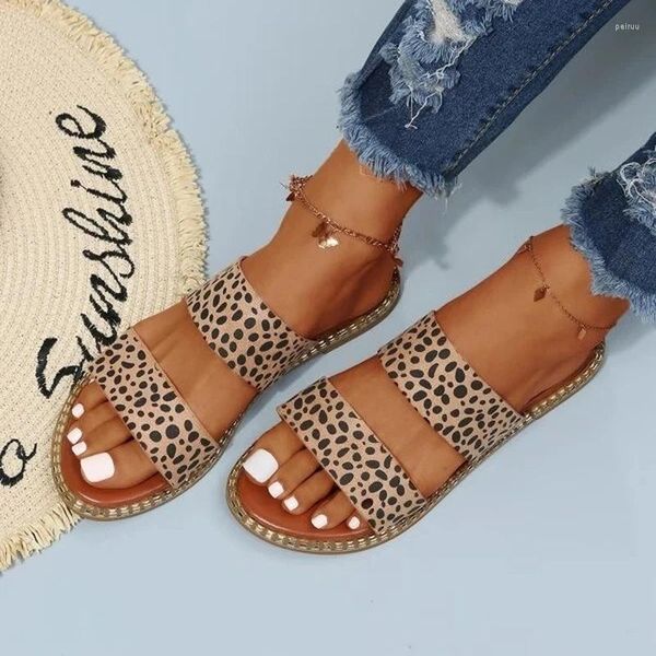 Pantofole 2023 Infradito da donna moda estiva Sandali sexy con stampa leopardata Punta aperta Scarpe piatte per il tempo libero Classici Presentazioni aziende produttrici giochi per adulti Femminili