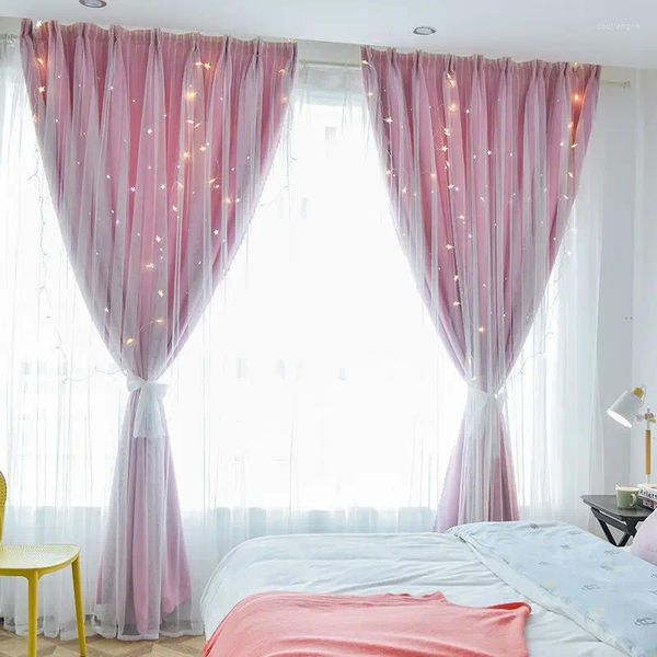 Tenda 1 pz Semplice E Moderno Stile Principessa Pugno Tende Camera Da Letto Finestra a Bovindo Balcone Ombreggiatura Casa in Affitto Ombra Panno Top F8469