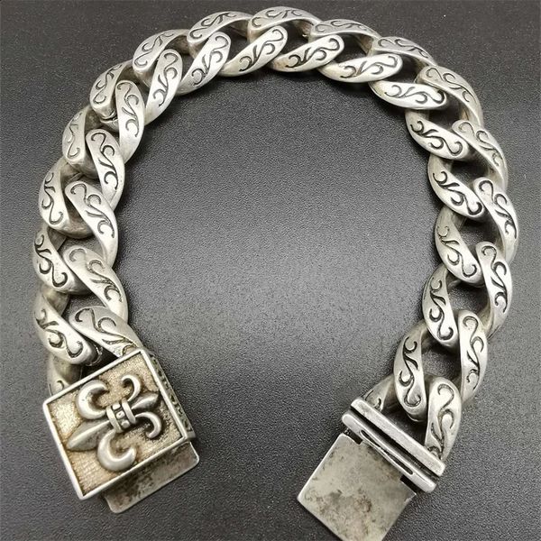 Fußkettchen Maichuang Tibetisches Silber eingelegtes Armband Mode Armreifen Persönlichkeit Charm Schmuck Exquisite Verarbeitung Männer Frauen Paar Geschenk 231102