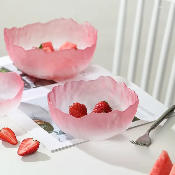 Миски Lotus Mist Powder Салатница Чистая красная овощная и фруктовая стеклянная посуда Бытовая посуда Десертная тарелка