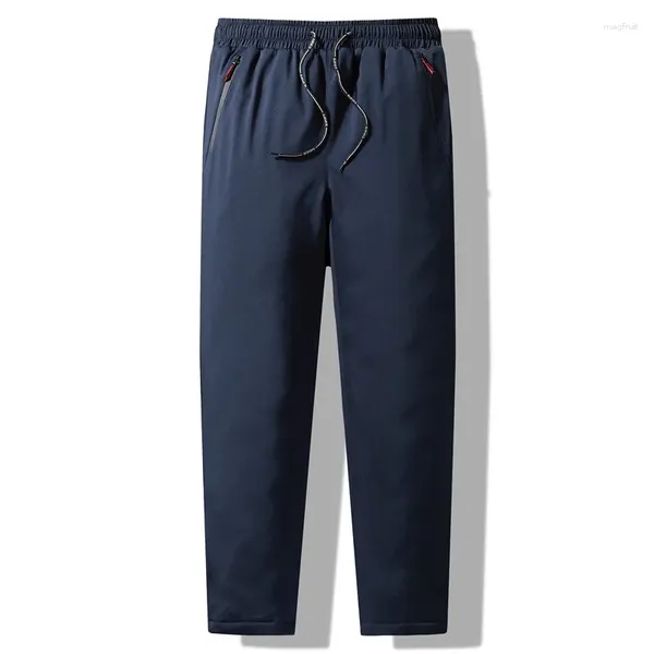 Pantaloni da uomo Autunno/Inverno Pantaloni casual imbottiti in cotone da uomo Pantaloni da uomo in cotone con lacci caldi e spessi solidi Taglia maschile S-5XL 3 colori K921