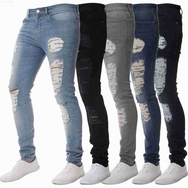 Uomo dsq mens blue Jeans disegni per uomo moda Nuovi Jeans Pantaloni da uomo con fori Trend Nero Slim Jeans a vita alta Pantaloni da uomo