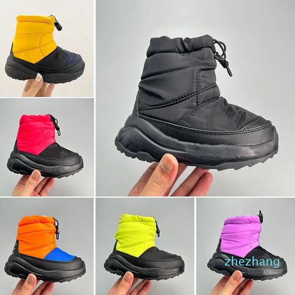 2023-Kinder Kinder verdicken Plüsch Schneestiefel Jungen Mädchen wasserdichte Pelz pelzige Winterstiefel Baby Kleinkinder Daunen Booties Schuhe Knöchel Knie Turnschuhe Plattform