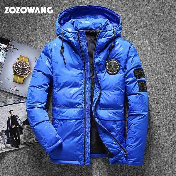 Parkas masculinas ZOZOWANG 2023 Nova jaqueta de inverno masculina parka espessa neve parkas sobretudo pato branco jaqueta masculina corta-vento casaco plus siz Q231103