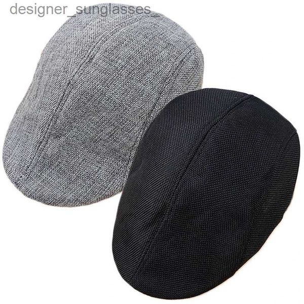 Berretti Uomo Estate Berretti traspiranti Morbido cotone e lino Cappello antivento Street Berretto da strillone Cappello Retro Inghilterra Cappelli con visiera Pittore CsL231103