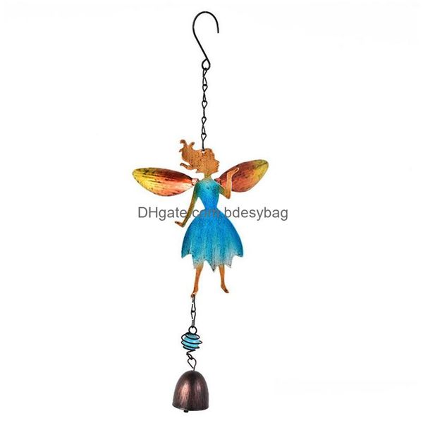 Oggetti decorativi Figurine Fairy Angel Chimes Spinner Spinner Romantic Metal Art Bells Decorazione sospesa o Dhvwu