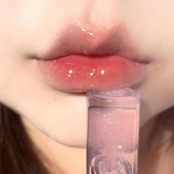 Lipgloss Crushed Ice Double-Ended Honey Mirror Liquid Lipstick Glitter Water Transparent Feuchtigkeitsspendend Nicht leicht zu kleben Cup Oil