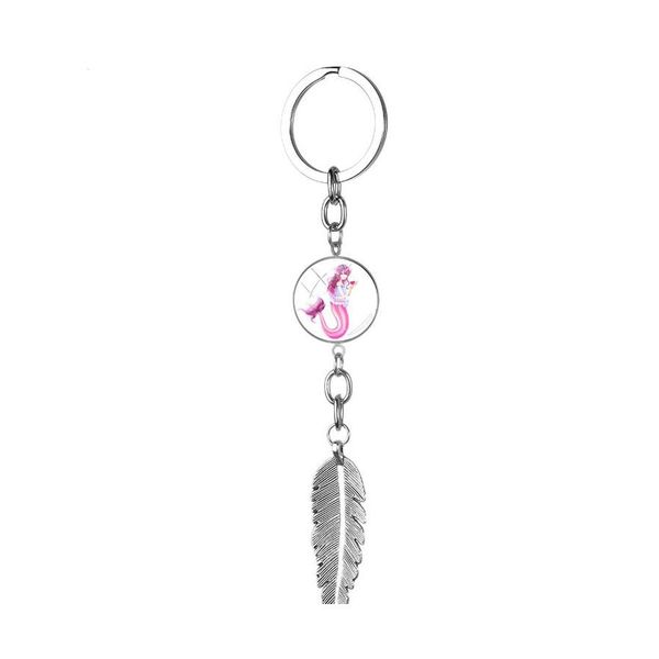 Artes e artesanato Sereia Ees Bird Feather Wing Keychains Fashion Keychain Titular do anel Carrinho de jóias Delive Jewelry Delive Dhwbu