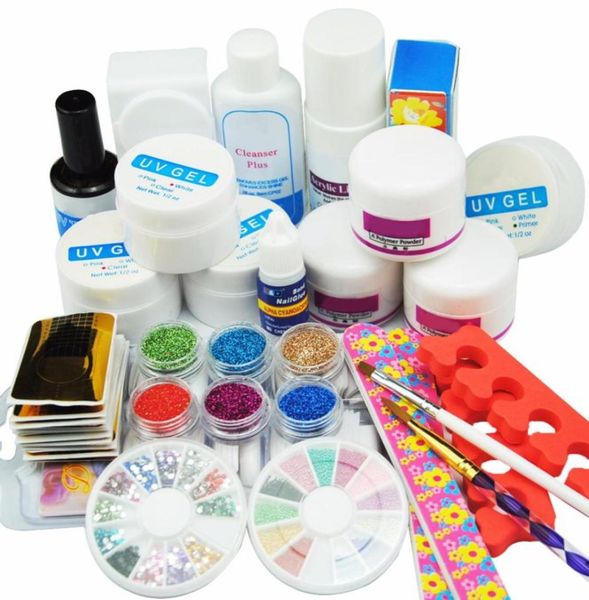 Nail Art Kits Pro Kit Acrílico Manicure Pedicure Conjunto de Ferramentas UV Gel Powder9057273