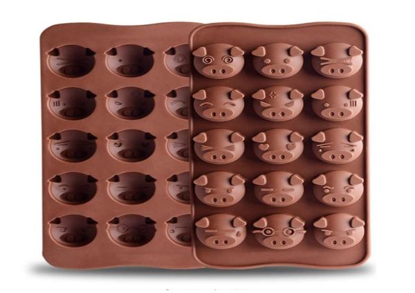 15 grades cabeça de porco bonito bolo doces chocolate moldes de silicone ferramentas 3d fondant diy cozinha artesanal cozimento molde de biscoito acessórios 6711503