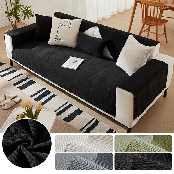 Cadeira cobre 2023 Chenille sofá capa de almofada quatro estações universal luz tapete de luxo para sala de estar antiderrapante toalha em forma de l
