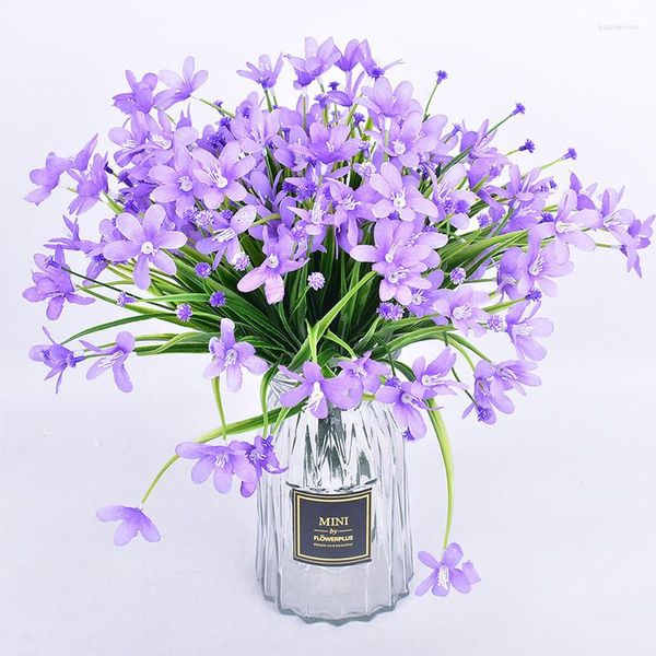 Dekorative Blumen 1 STÜCK Real Touch Seide Frühlingsgras Orchideen Künstlicher Blumenstrauß Für Hochzeit Heimdekoration Gefälschte Dekor Mariage