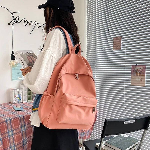 Mochila japonesa harajuku simples versátil cor sólida saco de estudante feminino coreano mori menina literária