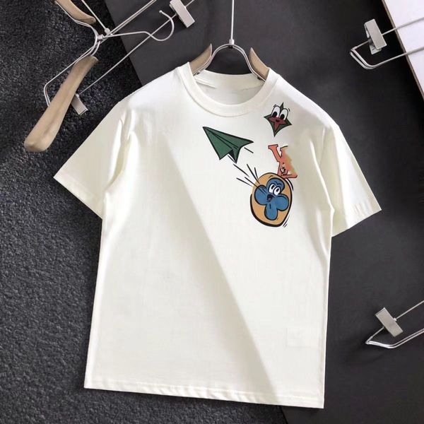 Tasarımcı L Mans Marka Gömlek Giyim Sprey Mektubu Kısa Kollu İlkbahar Yaz Gelgit Erkekler ve Kadın Tee Tasarımcı T Saf Renk Nefes Alabası T-Shirt
