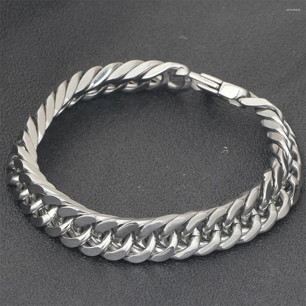 Gliederarmbänder Weben Tragbare Ketten Schmuck Rostfreie Halterung Wasserdichte modische Handkette mit quadratischer Schnalle für Männer