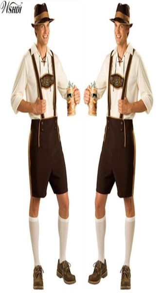 Traje Oktoberfest Lederhosen Baviera Octoberfest Festival Alemão Cerveja Halloween para Homens Trajes de Cerveja Plus Size M L XL 2XL298K6755418