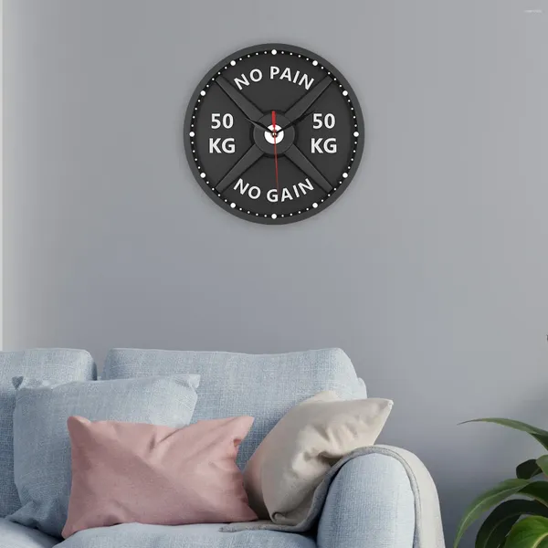 Duvar Saatleri Barbell Clock Modern 30cm Yaratıcı Sessiz Dekoratif Saat Ev Salonu Vücut Geliştirme Fitness Egzersiz Kilo Kaldırma