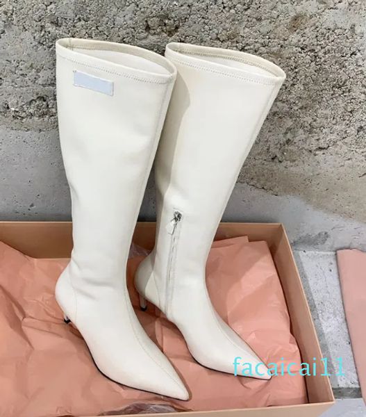 Stivale a punta tacco a spillo 6,5 cm Suola in nappa Stivaletti Designer di lusso da donna Fabbrica di scarpe da sposa per feste Scarpa