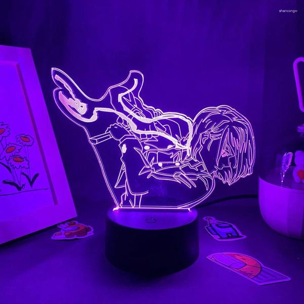 Luci notturne Jujutsu Kaisen Anime Figura Nobara Kugisaki 3D LED Lava Lamp Light Camera da letto Decorazioni per la tavola Manga Regali di compleanno