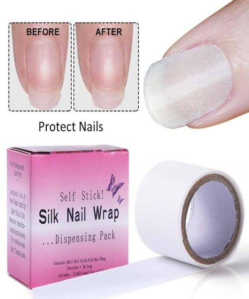 Adesivi per avvolgere le unghie in seta in fibra di vetro Protezione autoadesiva per unghie per manicure protettiva per arte acrilica in gel UV5775351