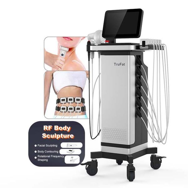 Macchina dimagrante 2 in 1 Trusculpt Vortex RF Attrezzatura per modellare il contorno del corpo Radiofrequenza monopolare Dispositivo per il lifting del viso per la rimozione del doppio mento brucia grassi sottile