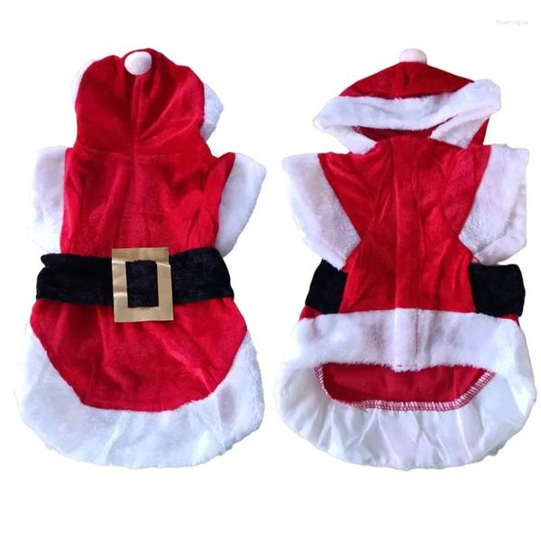 Abbigliamento per cani Vestiti natalizi Classico Abbigliamento con cappuccio da Babbo Natale Giacca Cappotto Cucciolo Cosplay Costume regalo per feste per animali domestici Accessori