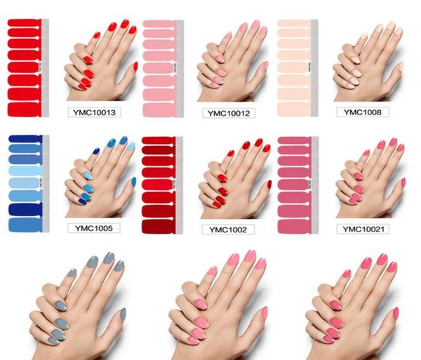 Colore puro FAI DA TE Involucri per unghie Copertura completa Unghie Adesivo Decorazioni d'arte Manicure Adesivo Smalto Unghie Colore solido Regalo di San Valentino7642696