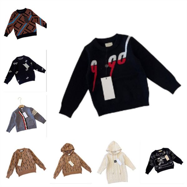 Primavera e autunno nuovo maglione per bambini cappotto cardigan in maglia ragazzi e ragazze classico stile casual casual a righe abbigliamento per bambini 90-150 cm d0014