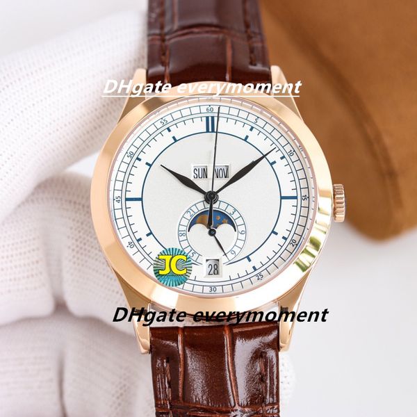 Top PP Watch 5396R JC Fabrikgefertigte automatische mechanische Herrenuhren 38,5 mm 904L Saphir wasserdicht Kal. 324 Uhrwerk Glow Moon Phase Armbanduhr-1