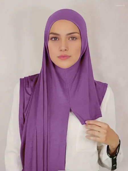 Этническая одежда, мгновенный хиджаб, трикотаж, хиджабы для женщин, эластичный хлопковый платок из модала, повязки на голову, тюрбаны для волос, тюрбан на Рамадан