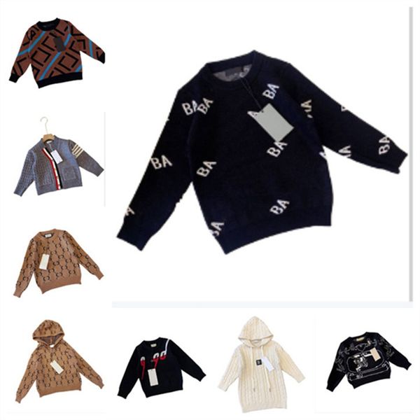 Primavera e autunno nuovo maglione per bambini cappotto cardigan in maglia ragazzi e ragazze classico stile casual casual a righe abbigliamento per bambini 90-150 cm d0010