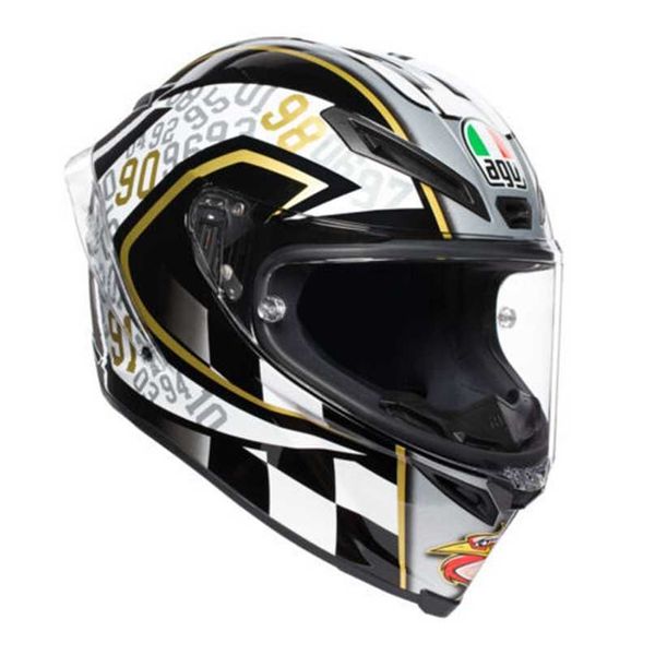 AGV Tam Kasklar Erkek ve Kadın Motosiklet Kaskları Agv Corsa R Capirex Siyah / Beyaz Motosiklet Motosiklet Kask WN-SBUO