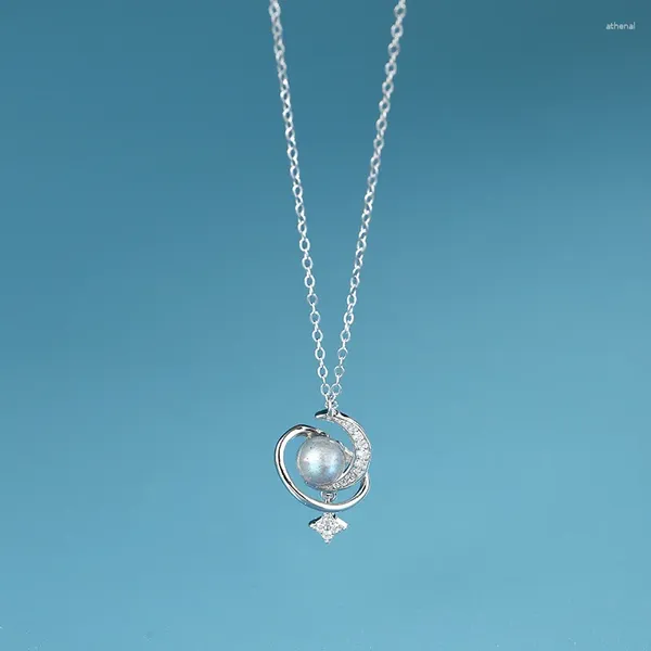 Anhänger Halsketten Verkauf Silber Farbe Mode Persönlichkeit Frauen Grau Mond Meteor Halskette Geschenk P534
