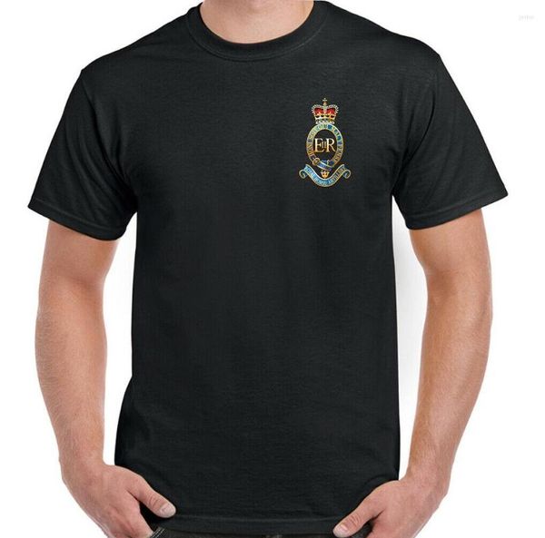 Magliette da uomo T-shirt stampata con stemma dei cannonieri dell'artiglieria reale a cavallo dell'esercito britannico. Camicia da uomo estiva con scollo a maniche corte in cotone S-3XL