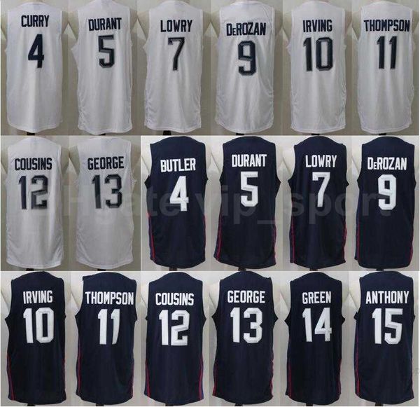 Uomo 2016 US Jersey Dream Team Basketball 4 Jimmy Butler 5 Kevin Durant 10 Kyrie Irving Paul George Carmelo Anthony DeMar DeRozan