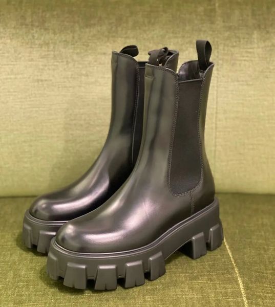 Inverno elegante mulheres monólito couro escovado tornozelo bota fivela martin botas de couro preto sola de borracha senhora botas de motocicleta conforto andando EU35-42