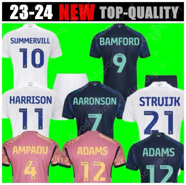 23 24 Bamford Llorente camisas de futebol 2023 2024 Adams Aaronson HARRISON JAMES Homens Crianças camisa de futebol