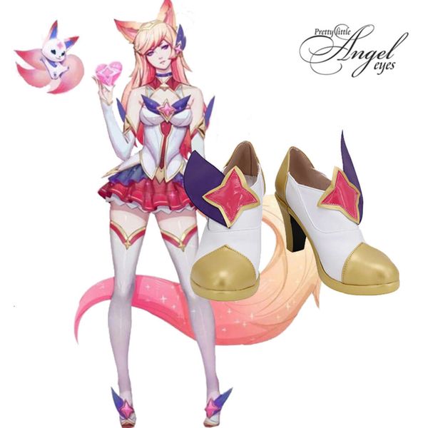 Costumi Catsuit Gioco popolare LOL Guardiano della stella Ahri Scarpe cosplay Festa di Halloween Custom Made