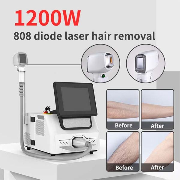 Sistema di depilazione laser a diodi 808nm Rassodamento della pelle Design di separazione di acqua ed elettricità rimozione permanente Macchina per peli delle gambe 1200W