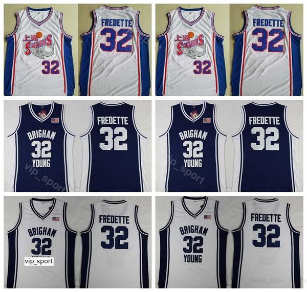 Moive Shanghai Sharks 32 Jimmer Fredette Jerseys Men Brigham Young Cougars Fredette College Jerseys Basketball Unifor