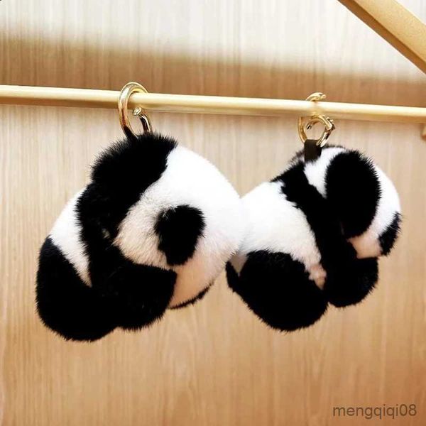 Chaveiros Lanyards Plush Panda Brinquedo Chaveiro Pingente Mulheres Dos Desenhos Animados Animal Chaveiro Anel No Saco Carro Trinket Feminino Jóias Festa de Casamento Presente R231103