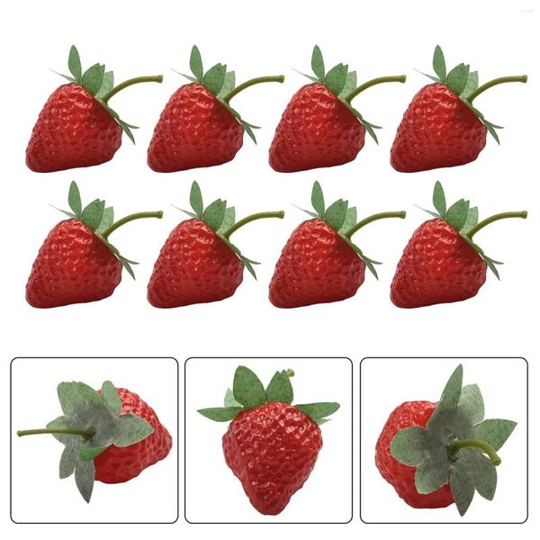 Decoração de festa 20 Pçs / set Morango Artificial DIY Frutas Jardim de Infância Plástico Falso para Natal Casa Casamento