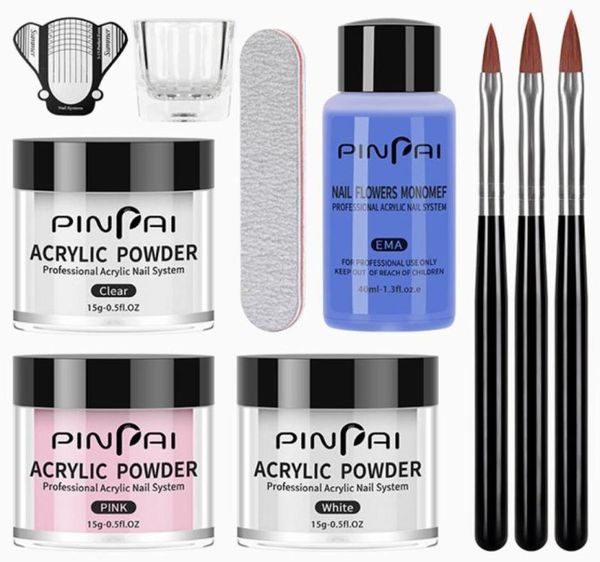 Kit per nail art Polvere acrilica e monomero liquido Set Strumento per manicure a lunga durata Estensione per intaglio Gel adesivo DIY7512429