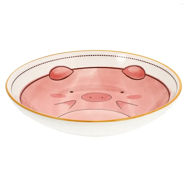 Set di stoviglie Piatti giapponesi Cartone animato Ciotola di riso in ceramica Home Storage Antipasto Design animale Piatto di frutta Insalata rotonda Bambino