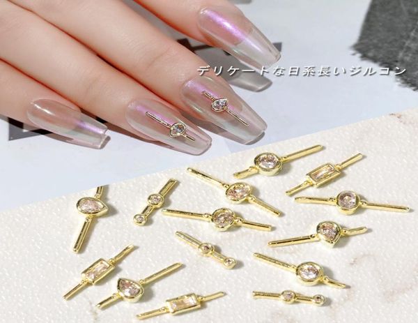 10 pçs charme liga vara brilhante zircão 3d decorações da arte do prego nobre diamante cristal jóias manicure design acessórios 4792180