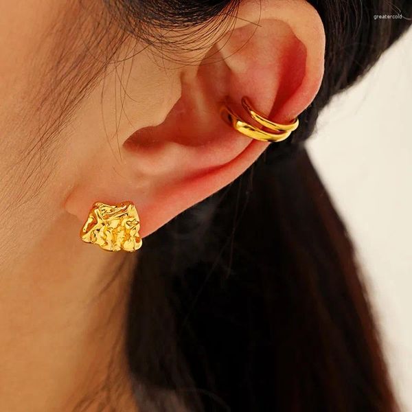 Ohrstecker Hip Hop Punk Für Frauen Trend Einfache Goldene Ohr Knochen Clip Rock Mädchen Disco Party Mode Schmuck Zubehör Geschenke