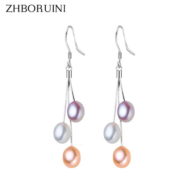 Polsino dell'orecchio ZHBORUINI Orecchini di perle Orecchini di perle d'acqua dolce naturali Nappe Gioielli di perle Orecchini pendenti Gioielli in argento sterling 925 per donna 230403