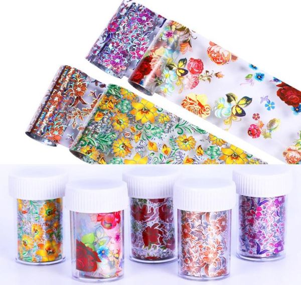 QualityLace Flor Borboleta Prego Foil Adesivos Flor Folha Árvore Verão Mix Florais Decalques de Transferência Nail Art Accessories1287038