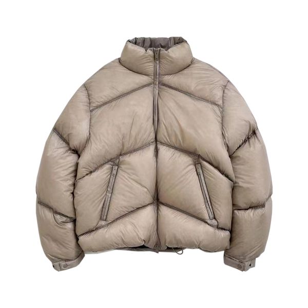 Inverno grosso gola zíper luz jaqueta de algodão pato branco para baixo casaco ovesize representado xl homem